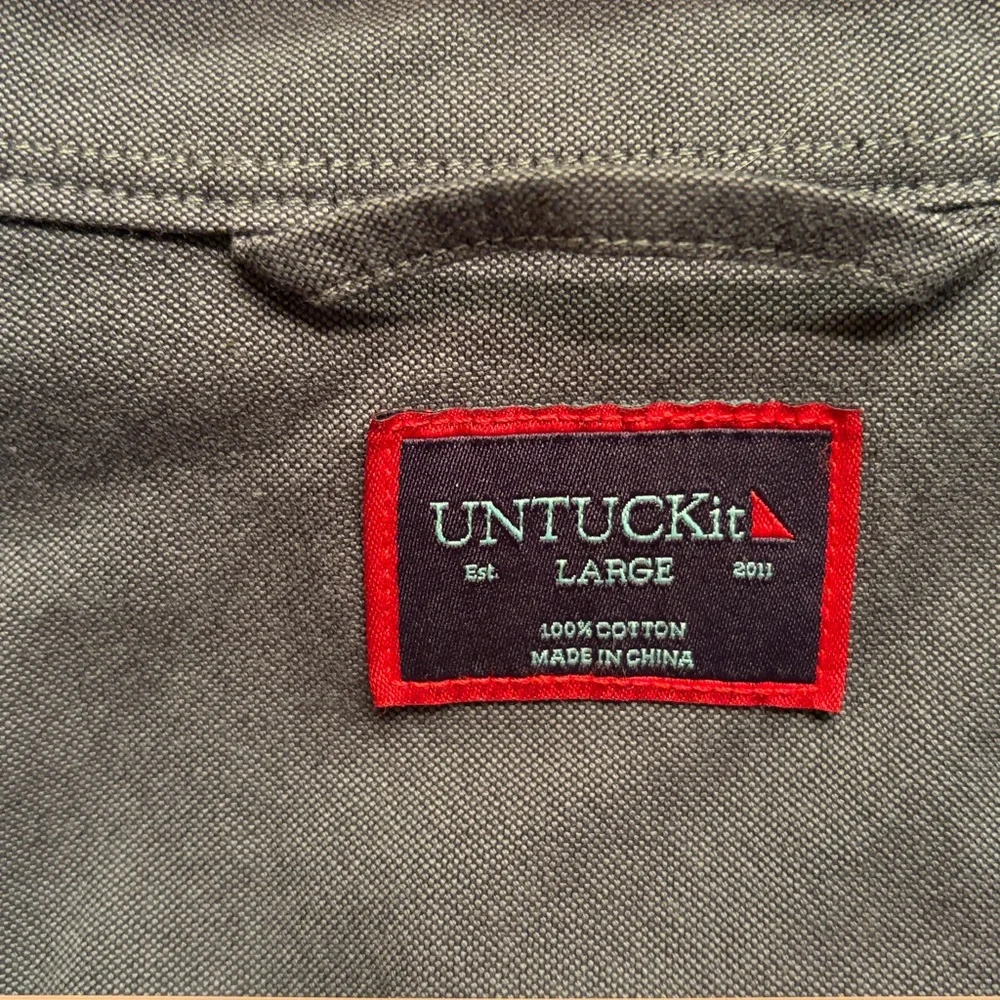UNTUCKit Men’s Heavy Plaid Button Front Shirt Jacket Green and Black Large - Picture 7 of 10